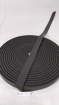 Soot 3/4" twill tape, 72 yard roll. This dye is not colorfast- it will run if washed.