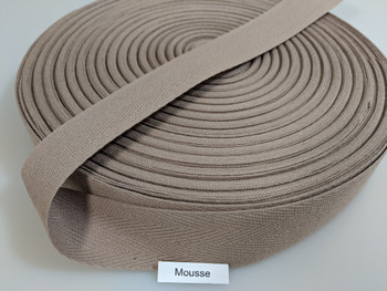 Cotton Twill Tape 1.25" Mousse, 72 yard roll