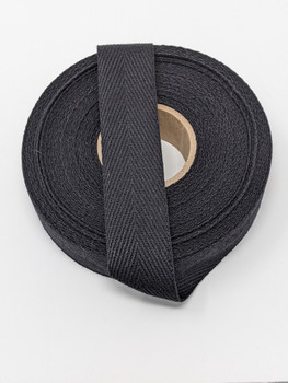 Heavyweight 1 " black twill tape, 10 yard roll