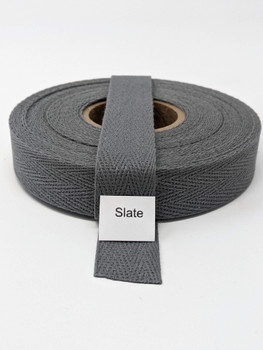 Cotton Twill Tape 3/4" Slate, 10 yard roll