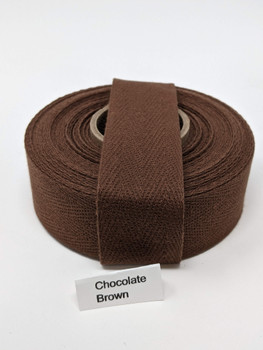 Cotton Twill Tape 1.25" Chocolate Brown, 10 yard roll
