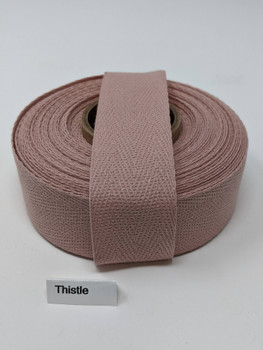 Cotton Twil Tape 1.25" Thistle Pink, 10 yard roll