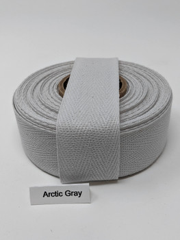 Cotton Twill Tape 1.25" Arctic Grey, 10 yard roll