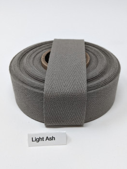 Cotton Twill Tape 1.25" Light Ash, 10 yard roll