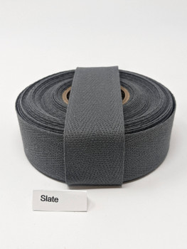 Cotton Twill Twill 1.25" Slate, 10 yard roll