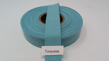 Cotton Twill Tape 3/4" Turquoise, 10 yard roll