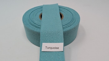 Cotton Twill Tape 1.25" Turquoise, 10 yard roll