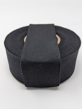Lightweight 1.5" black twill tape, 7 yard roll