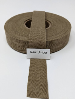 Cotton Twill Tape 3/4" Raw Umber, 8 yard roll