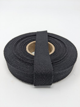 Heavyweight 3/4" black twill tape, 3 yard roll
