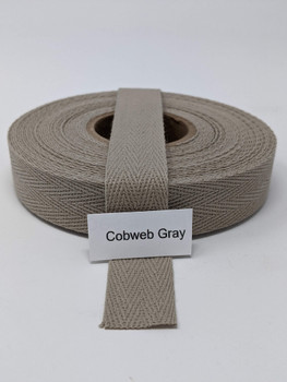 Cotton Twill Tape 3/4" Cobweb Grey, 7 yard roll
