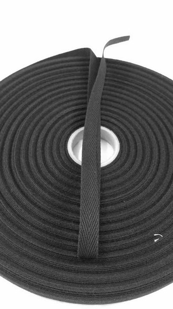 Heavyweight 1/2" black twill tape, 72 yard roll