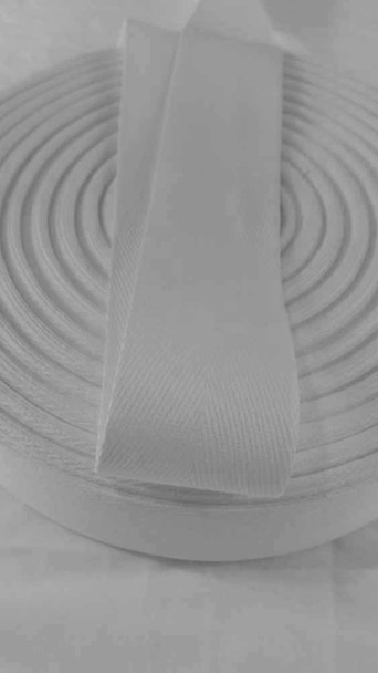 Heavyweight 2 inch white twill tape, 72 yard roll