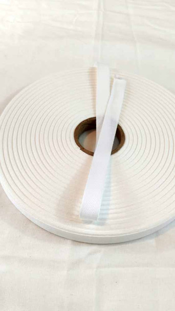 Lightweight 1/2" white twill tape, 72 yard roll