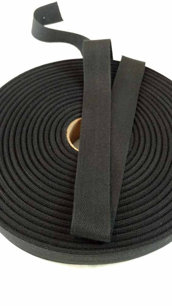 Lightweight 1" black twill tape, 72 yard roll