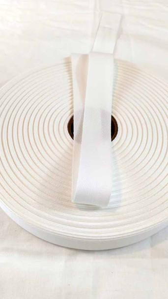 Lightweight 1" white twill tape, 72 yard roll