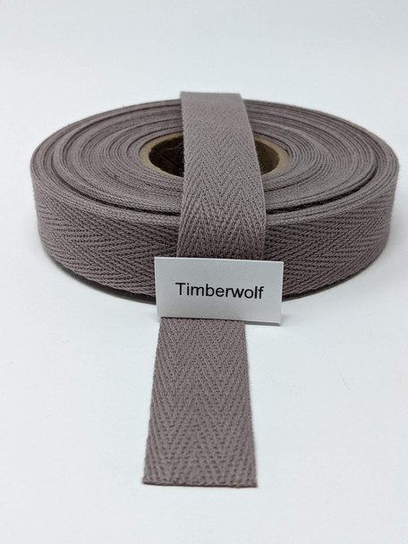 Cotton Twill Tape 3/4" Timberwolf, 10 yard roll