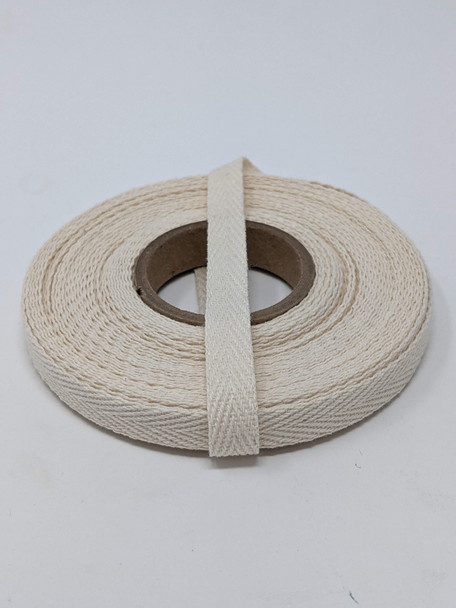 Heavyweight 3/8" natural twill tape, 10 yard roll