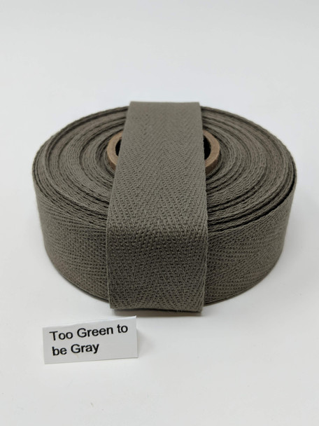 Cotton Twill Tape 1.25" Too Grey To Be Green & Too Green To Be Grey, 10 yard roll
