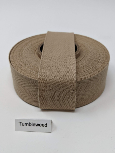 Cotton Twill Tape 1.25" Tumbleweed, 10 yard roll