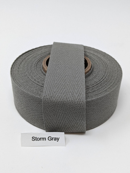 Cotton Twill Tape 1.25" Storm Grey, 10 yard roll