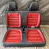 2013-2015 Volkswagen Beetle Convertible Rear Seat Set / Black Red Leatherette / VB001