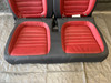 2013-2015 Volkswagen Beetle Convertible Rear Seat Set / Black Red Leatherette / VB001
