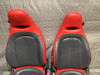 2012-2013 Fiat 500 Abarth Recovered Black / Red Leather Front Seats / Pair / F5015 