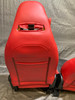 2012-2013 Fiat 500 Abarth Recovered Black / Red Leather Front Seats / Pair / F5015 