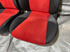 2004-2005 Mazdaspeed Miata OEM Black Cloth Seats w/ Red Suede / Pair *DAMAGE* NB267