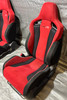 2017-2021 FK8 Honda Civic Type R Front Bucket Seats / Red Suede / Pair /   TR107