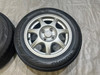 1994-1997 Mazda Miata 14x6" Enkei Solid Spoke Wheels Rims w/ Tires / Pair / NA115