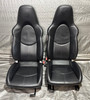 2005-2012 Porsche 997 911 / 987 Boxster / Cayman Black Leather Hard Back Sport Seats / Pair / 2 Way Power /   P7009