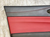 2017-2021 Alfa Romeo Giulia Front Interior Door Panels / Pair / Red Leather / Carbon Fiber /   AG007
