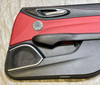 2017-2021 Alfa Romeo Giulia Front Interior Door Panels / Pair / Red Leather / Carbon Fiber /   AG007