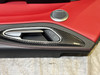 2017-2021 Alfa Romeo Giulia Front Interior Door Panels / Pair / Red Leather / Carbon Fiber /   AG007