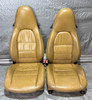 1998-2004 Porsche 986 Boxster 8-Way Power Leather Seats / Savanna Beige / Pair /   BX074