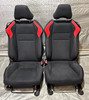 2013-2016 Scion FRS / Subaru BRZ Front Seats / Black Cloth w/ Red Inserts / Pair  /   FB055