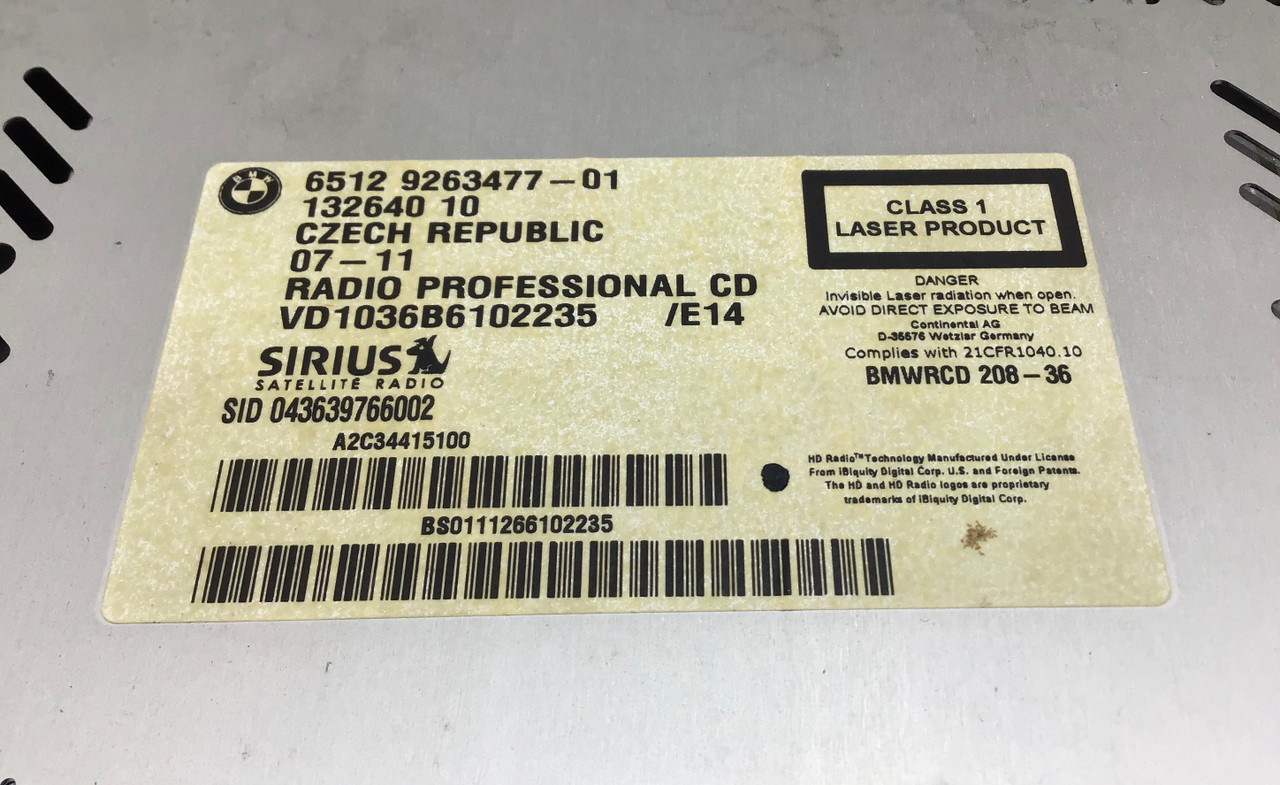 2011-2016 BMW E89 Z4 Professional Radio Unit / 65129263477 / OEM
