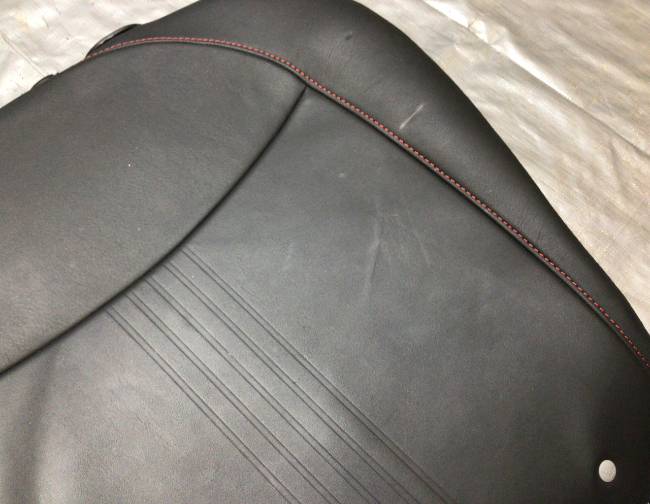 RED STITCH FITS FIAT 500 07-15 GEAR & SLIM HANDBRAKE GAITERS Top Grain Leather