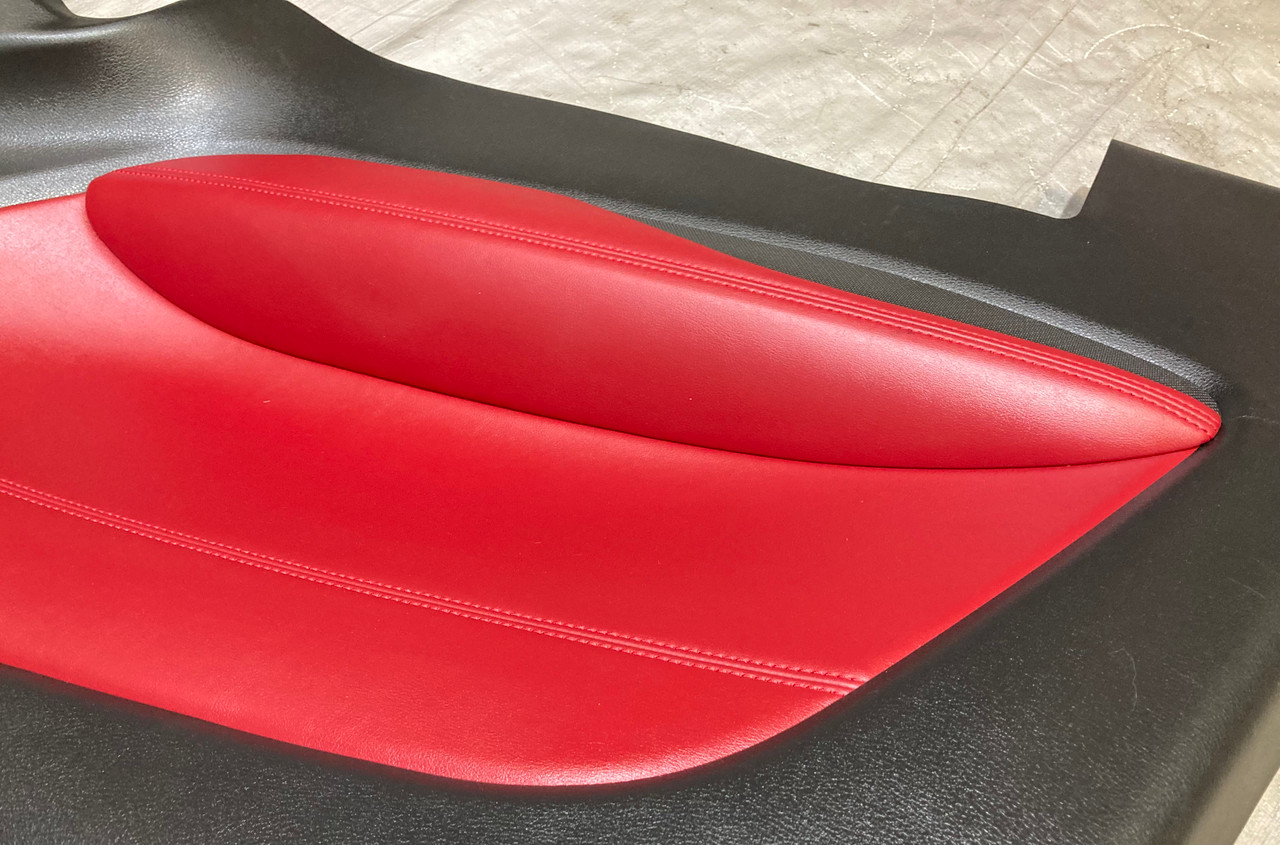 2017-2020 Infiniti Q60 Monaco Red Leather Interior Rear Quarter