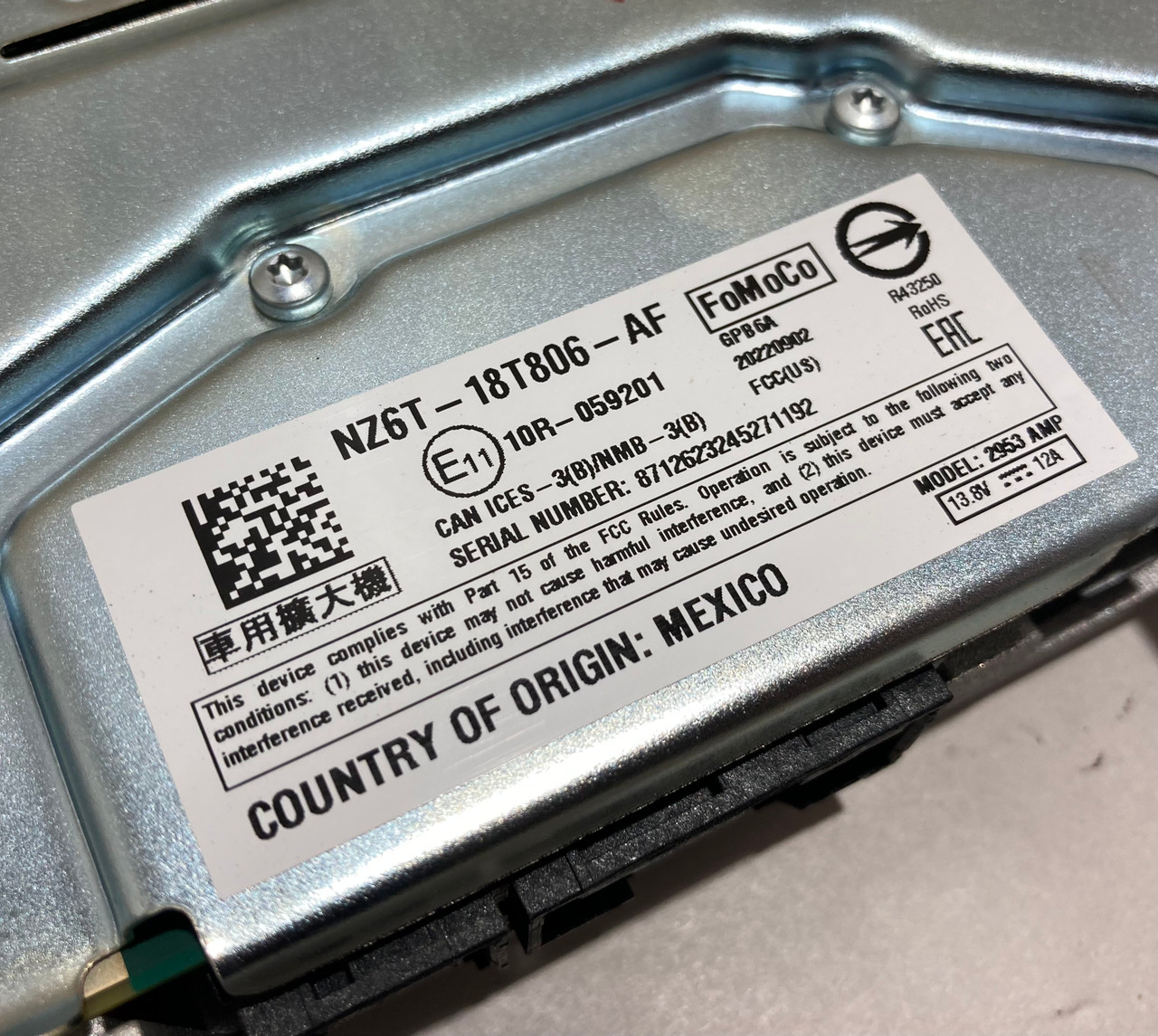 2022-2023 Ford Maverick Lariat 8 Speaker Audio Amplifier