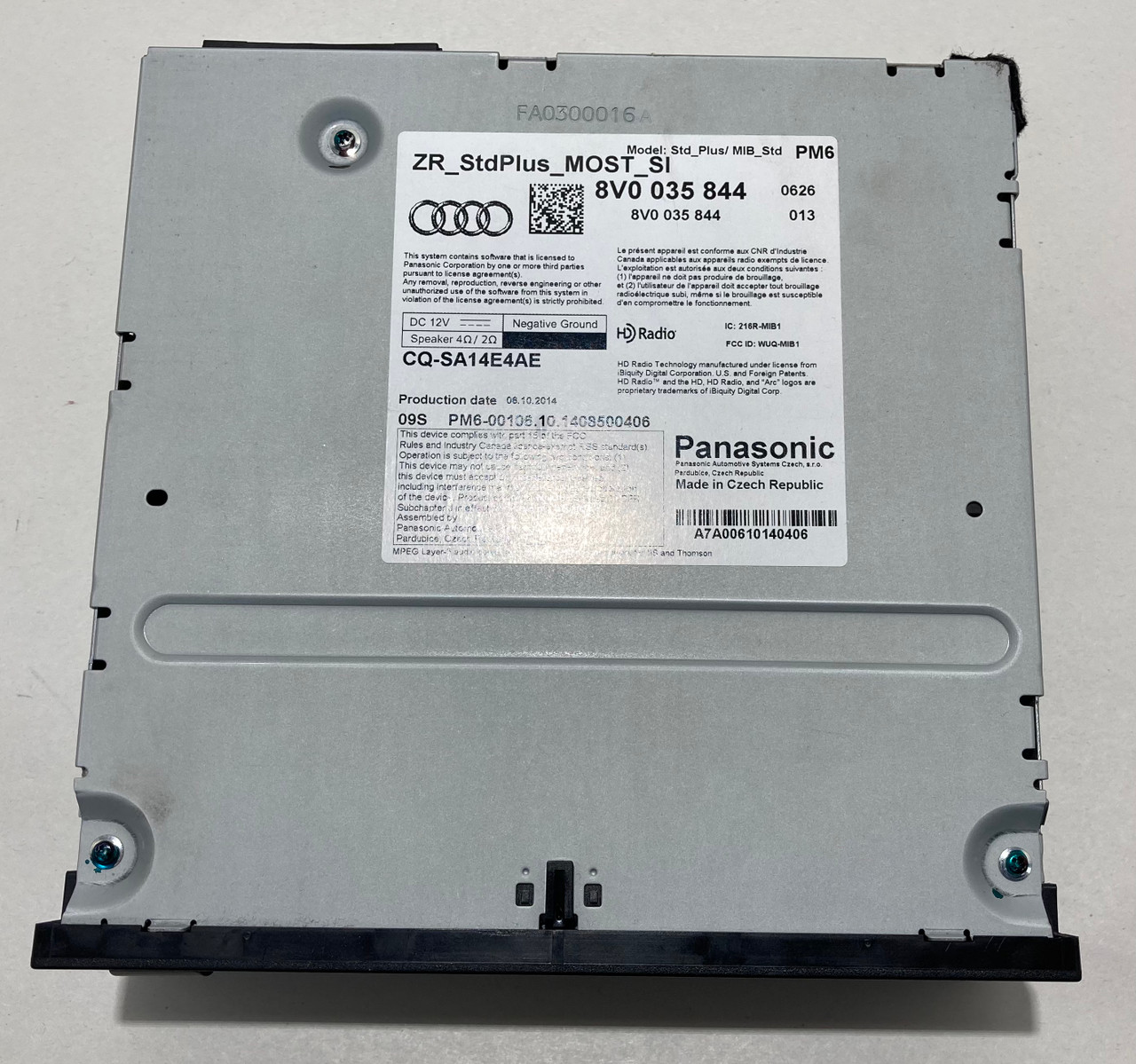 2015 Audi S3 MMi Multimedia Radio Head Unit Module / 8V0035844