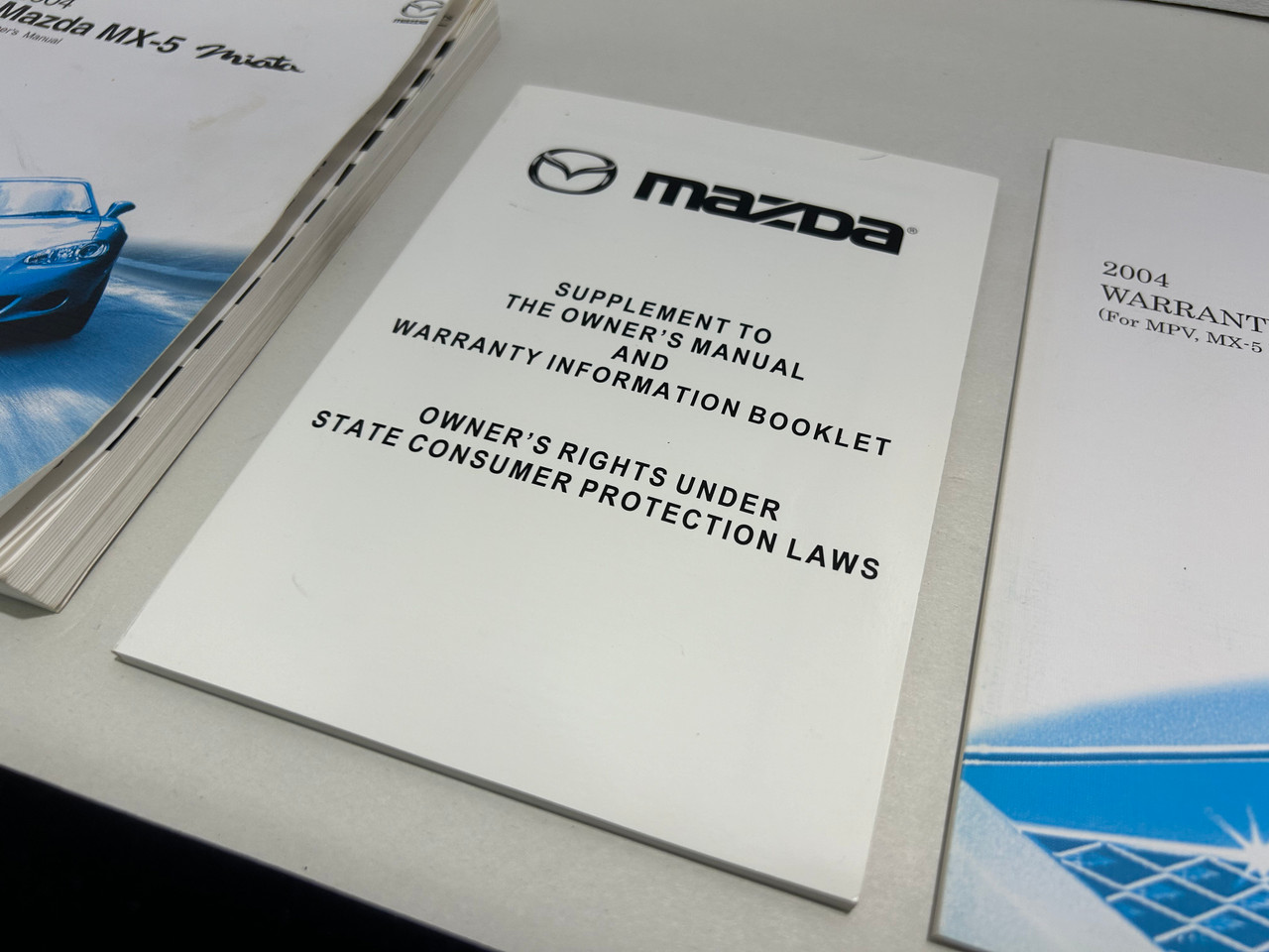 2004 Mazda Miata Factory Owner's Manual w/ Case / NB209 - Redline