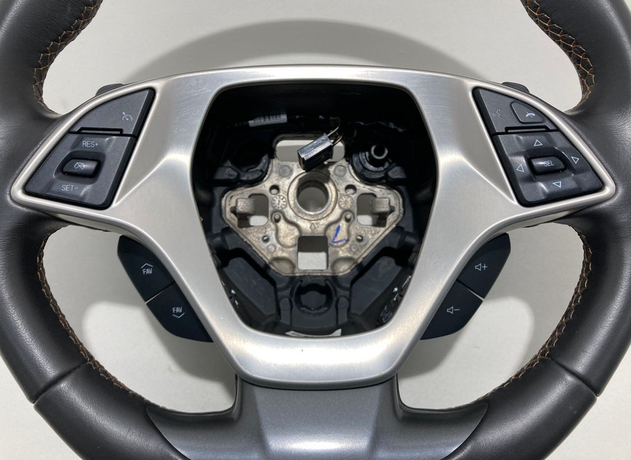 2015-2017 Chevrolet C7 Corvette Stingray Black Leather Flat Bottom