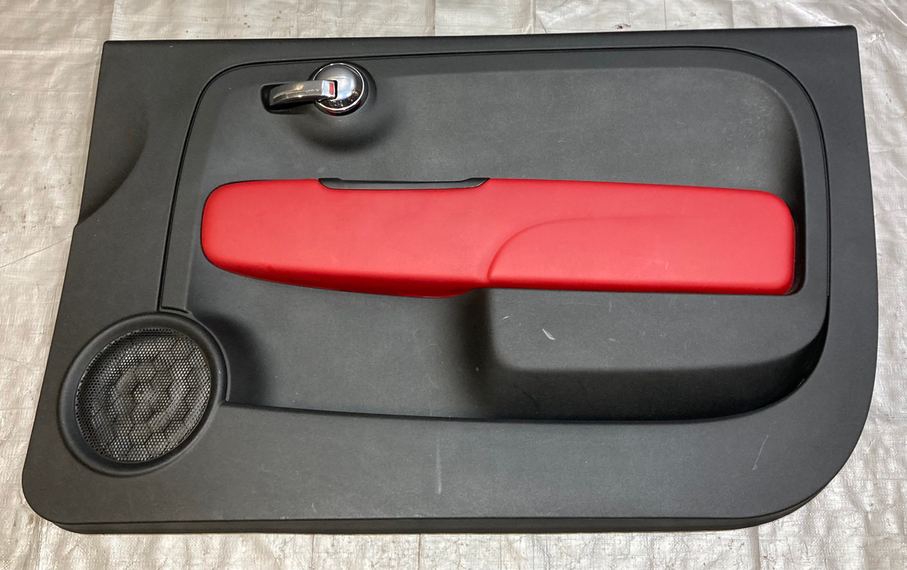 2012-2016 Fiat 500 Abarth Interior Door Panels w/ Red Leather Trim