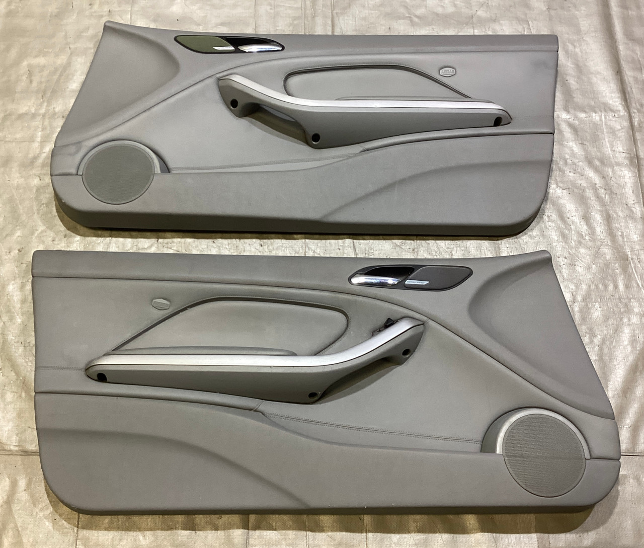 2001-2006 E46 BMW M3 Interior Door Panels / Nappa Grey Leather / Pair / M3017