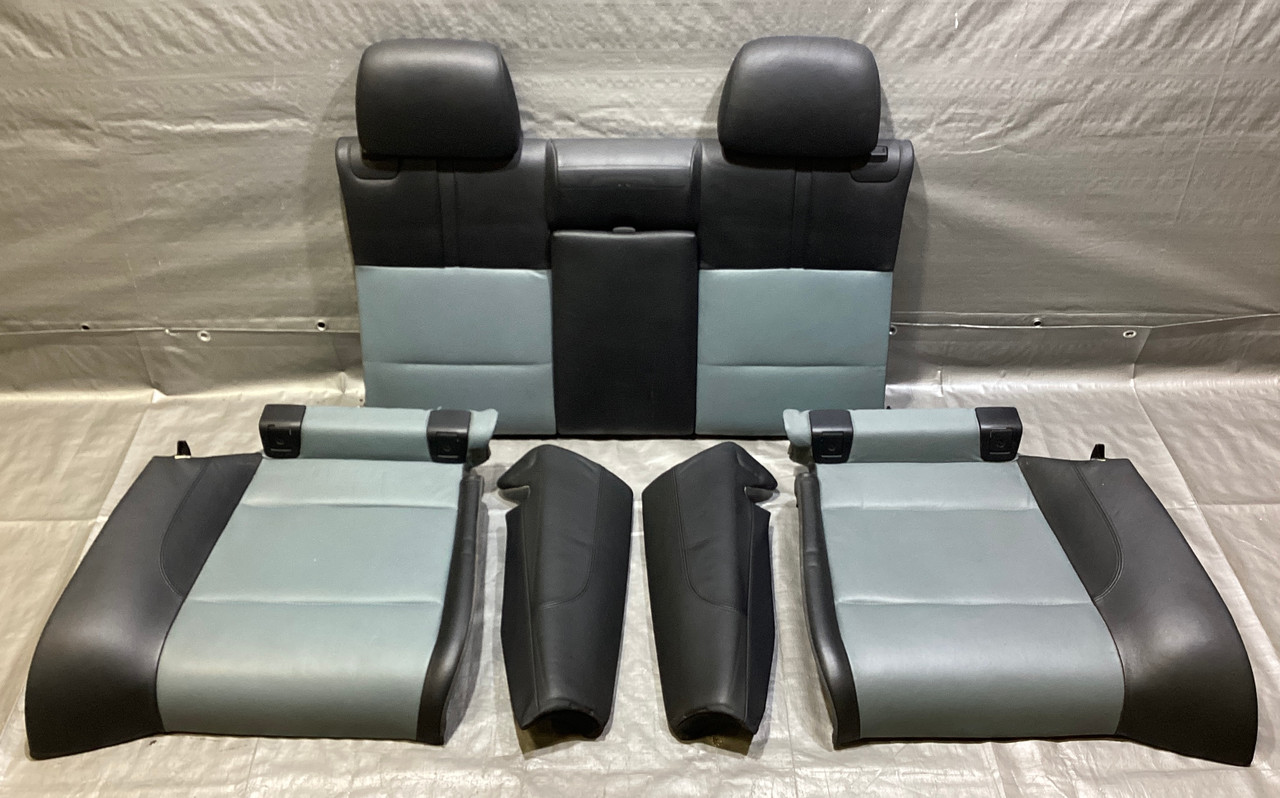 2008-2013 E93 BMW M3 Convertible Rear Seat Set / Palladium Silver / Black Leather / E9M05
