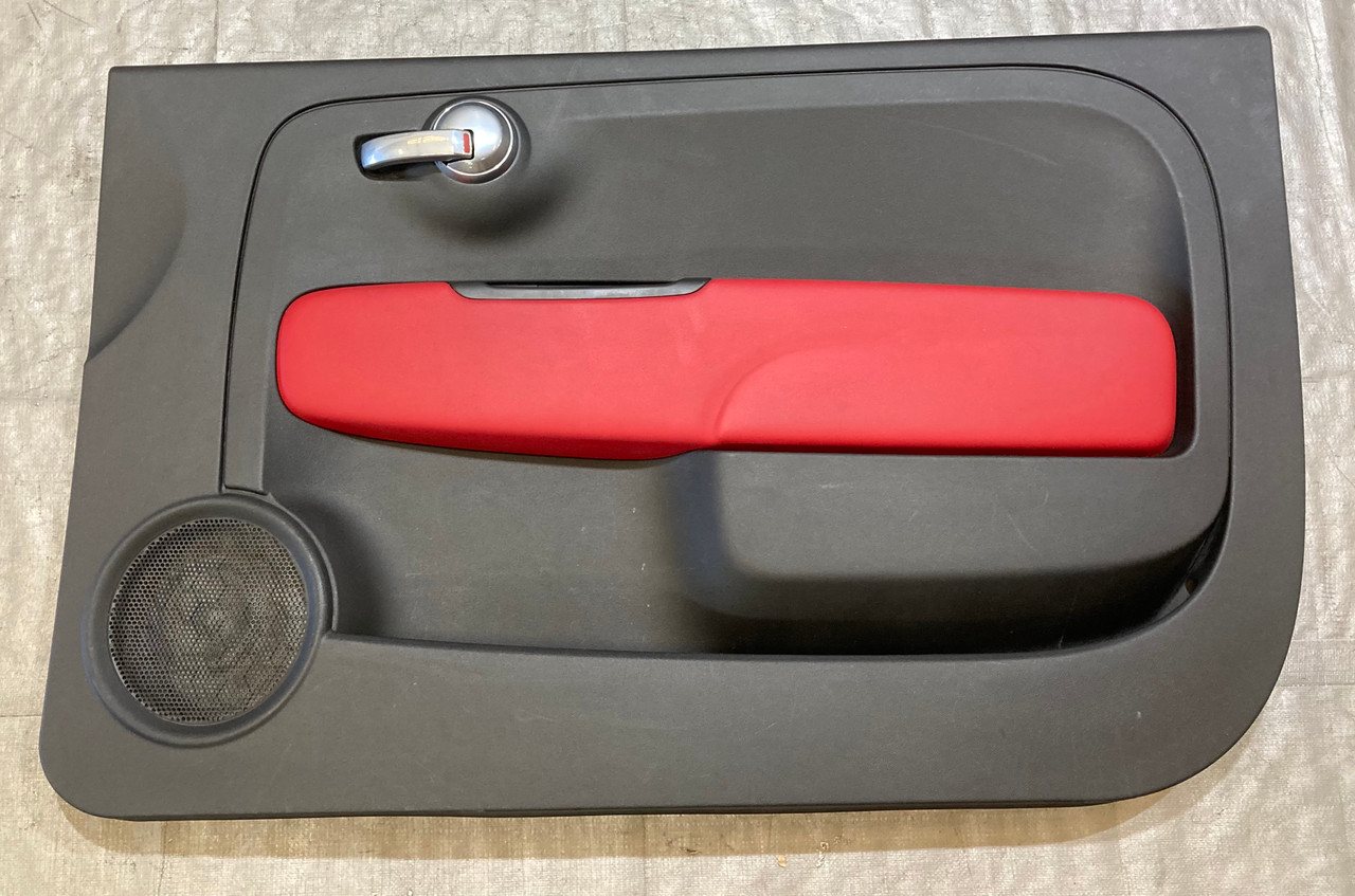 2012-2016 Fiat 500 Abarth Interior Door Panels w/ Red Leather Trim