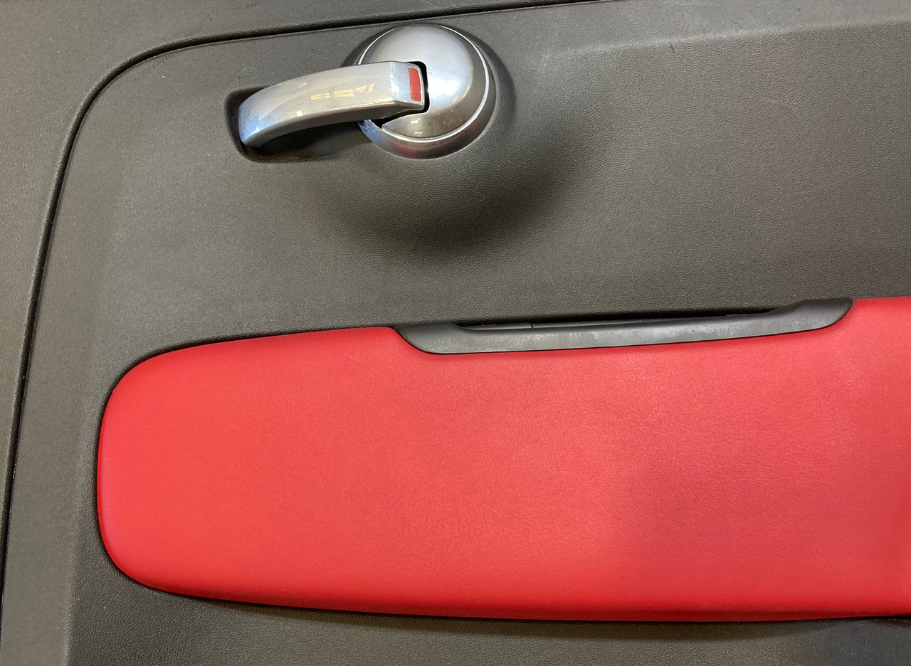 2012-2016 Fiat 500 Abarth Interior Door Panels w/ Red Leather Trim